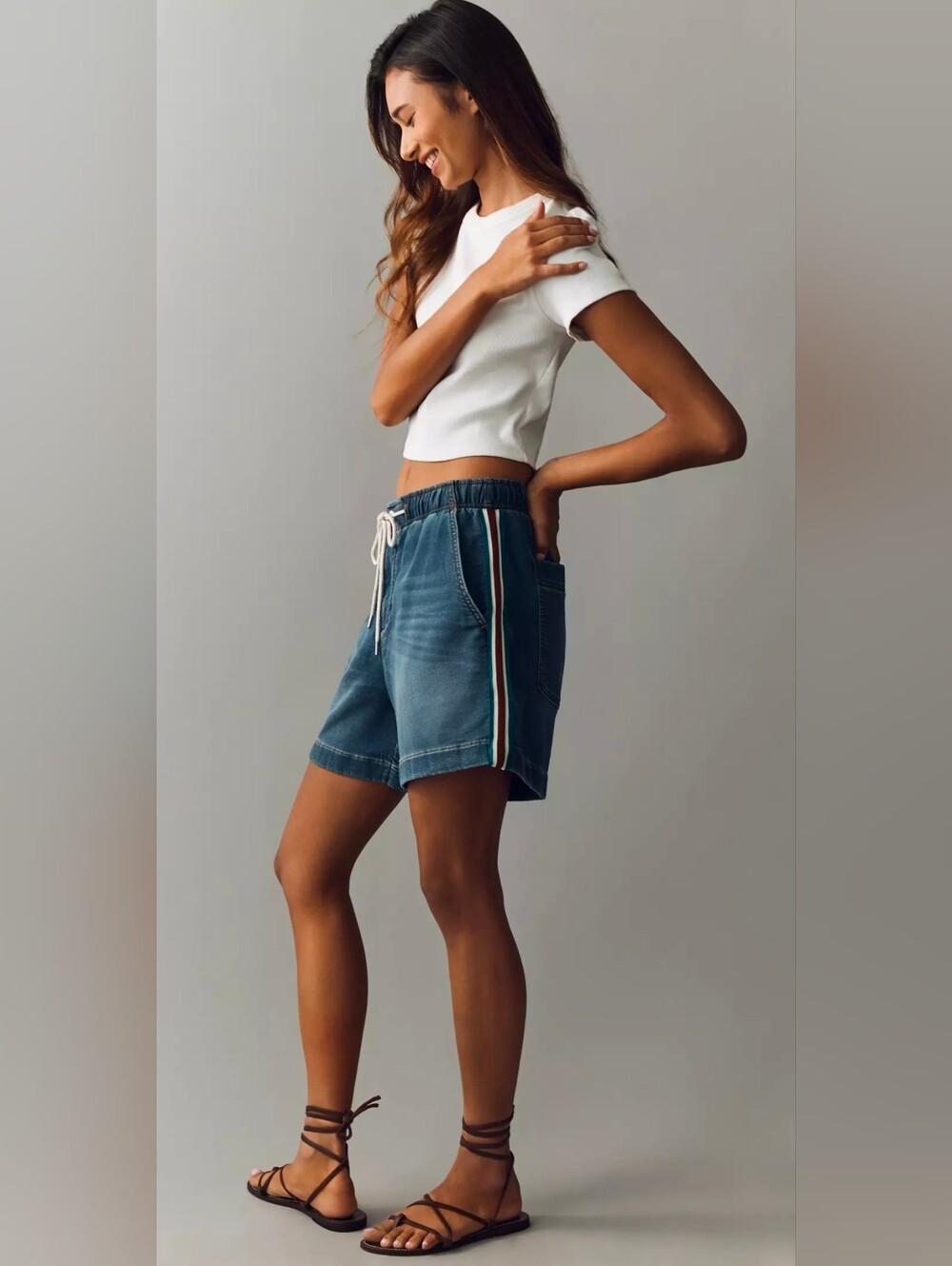 Pilcro Cotton Blend Drawstring Shorts Size Medium